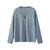 艾米恋针织开衫女夏季2021新款V领薄款宽松外搭长袖上衣毛衣外套(灰蓝 L)