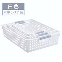 塑料收纳筐杂物收纳框桌面零食收纳盒长方形收纳篮厨房整理篮子(47)