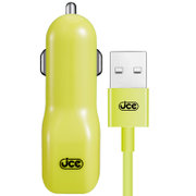 jce C53U系列高效安全双USB车载充电器 配锌合金充电数据线 适用三星，小米等 清新黄