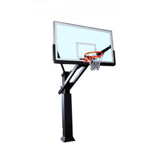 益动未来地埋升降篮球架 钢化玻璃标准篮板 户外比赛成人篮球框 单只价格 市区送货到楼下