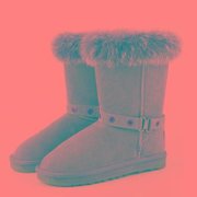 UGCC 新款兔毛牛皮女款中筒雪地靴 保暖休闲雪地靴5825-2  灰色 39