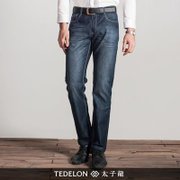 太子龙 时尚水洗商务男直筒牛仔裤TL11PN316(蓝色400 94)