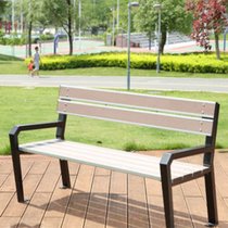 俊采云JCY-B16公园椅户外环保实木长椅子长凳庭院塑木休闲椅凳有靠背坐椅（单位：把）(咖色 JCY-B16)