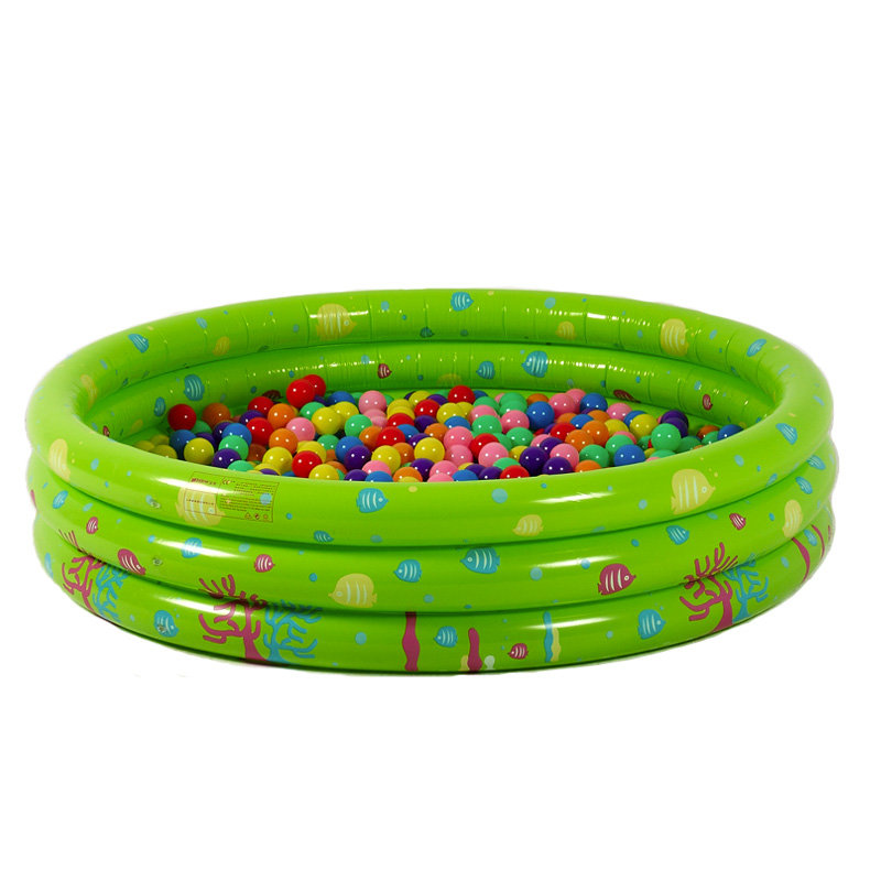 【婴儿游泳池及配件绿色配海洋球图片】盈泰yt027直径130cm充气水晶底