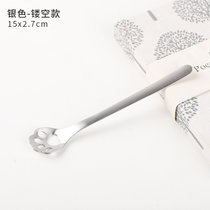 INS风304不锈钢创意咖啡勺 家用抖音网红猫爪勺甜品勺搅拌勺子(猫爪勺（镂空款）-银色 默认版本)