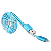 迪沃APPLE荧光系列双面USB智控数据线（蓝色）