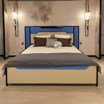 新中式实木床简约轻奢床禅意实木大床现代中式家具实木床