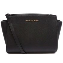 Michael Kors女士MK小号笑脸包杀手包单肩斜挎包女包30T3GLMM2L(黑色)