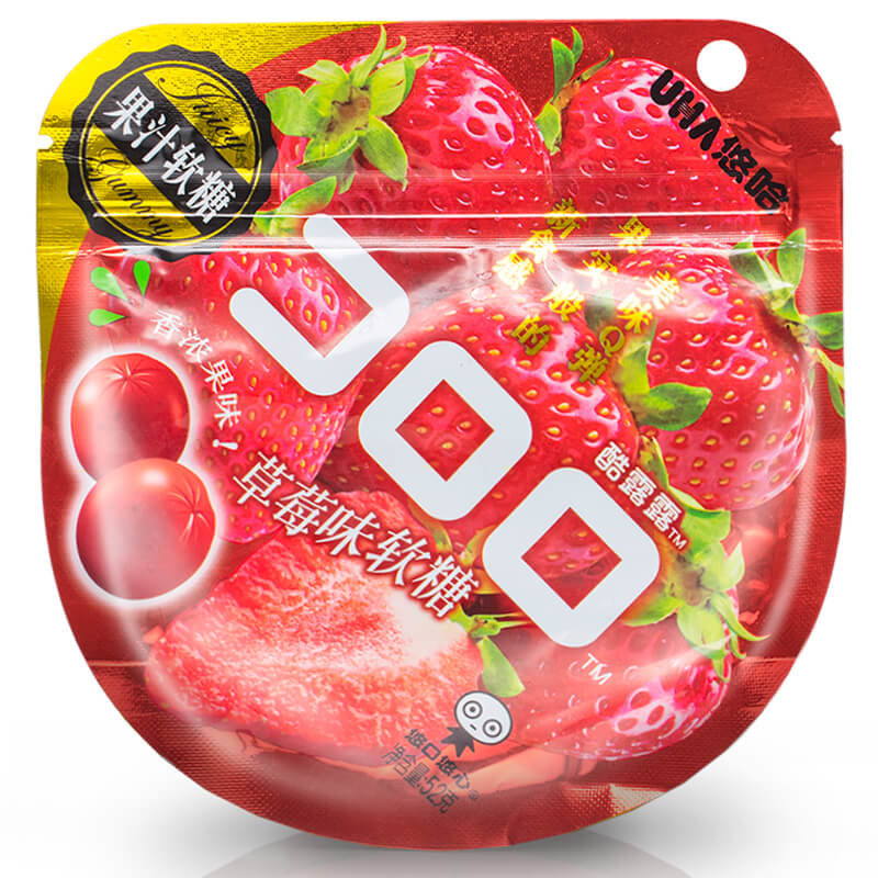 uha悠哈酷露露草莓味软糖52g 水果糖橡皮糖qq糖(草莓软糖 默认版本)