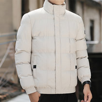 潮牌男士羽绒服2021年冬季新款韩版棉衣加厚潮流保暖短款外套(卡其色 M)
