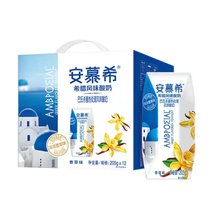 伊利安慕希希腊风味酸奶香草口味205g*12盒 轻甜香草口味 口口浓郁