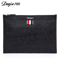丹爵（DANJUE）商务休闲男包 头层牛皮手拿包 时尚薄款男士手包钱包小包 D8100(黑色)