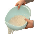 有乐 0136 家居纯色加厚厨房淘米器 洗米筛淘米盆塑料沥水洗菜篮lq2065(粉色 大号长20*20，高11cm)