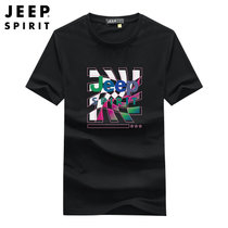 JEEP SPIRIT吉普短袖t恤男2021年夏季新款运动半袖体恤休闲打底衫纯棉男T恤(XH0307黑色 L)