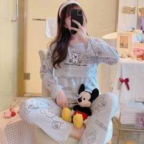 SUNTEK月子服春秋产后孕妇睡衣女夏季薄款哺乳期家居服产妇喂奶套装(CY-孕妇8039#灰色)