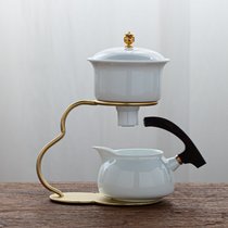 陶瓷半全自动磁吸泡茶器 懒人茶具套装家用简约 防烫宫灯茶壶订制(葫芦泡茶器-无杯)