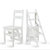 匠林家私楠竹家用多功能梯凳实木儿童折叠椅子两用四步梯登高梯子(白色 默认款)