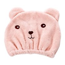 泰雅创意卡通浴帽***吸水速干包头巾浴室可爱动物成人加厚擦头干发帽(粉色)