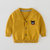 婴儿毛衣秋装男纯棉新生儿线衣0-3个月春秋女宝宝针织开衫外套(90cm 黄色)
