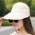 夏天帽子女户外百搭骑车防晒防紫外线遮阳帽大沿沙滩可折叠太阳帽(纯色款-米色)