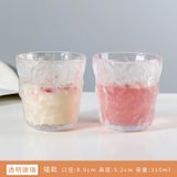 冰川纹玻璃杯可爱水杯家用咖啡杯网红ins风女生酒杯喝水杯子套装(冰川杯-2矮（透明款）)