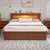 华南家具 现代简约实木床卧室1.8米双人床床头带夜灯1.5米单人木质床铺床架(胡桃色 1.8*2.0M-床＋床垫＋2柜)