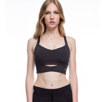 TITIKA2016新款瑜伽服女夏运动文胸带胸垫瑜珈背心防赘肉健身上衣32139(黑色 XL)