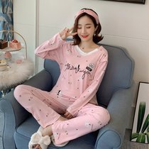 SUNTEK月子服春秋产后孕妇睡衣女夏季薄款哺乳期家居服产妇喂奶套装(CY-孕妇8021#企鹅粉色)