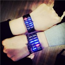 秀文家 新概念黑科技手表男学生韩版抖音个性潮女创意科技炫酷电子表情侣情人礼物日系学院 埃尔丝(埃尔丝亮黑小号(送表盒+调表器+电池)