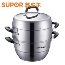 苏泊尔（SUPOR）三层蒸锅304不锈钢聚能环加厚复底多用汤蒸锅蒸笼明火电磁炉通用锅具26CM【升级款】SZ26V4(30CM  SZ30V4【升级款】 默认版本)