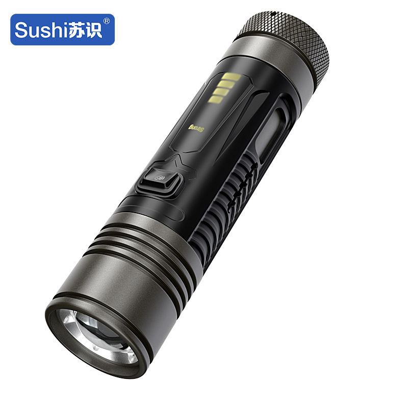 苏识 SS-106  3.7V手电筒变焦LED白激光30W强光手电筒 (计价单位：个)黑灰色