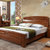 王者佳人床实木床1.81.5米现代中式卧室实木家具婚床双人床橡胶木床YX-8245(胡桃色1.5米)