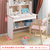 儿童学习桌家用卧室写字桌现代简约小型书桌书柜一体套装升降桌椅(80粉色+实木升降椅)