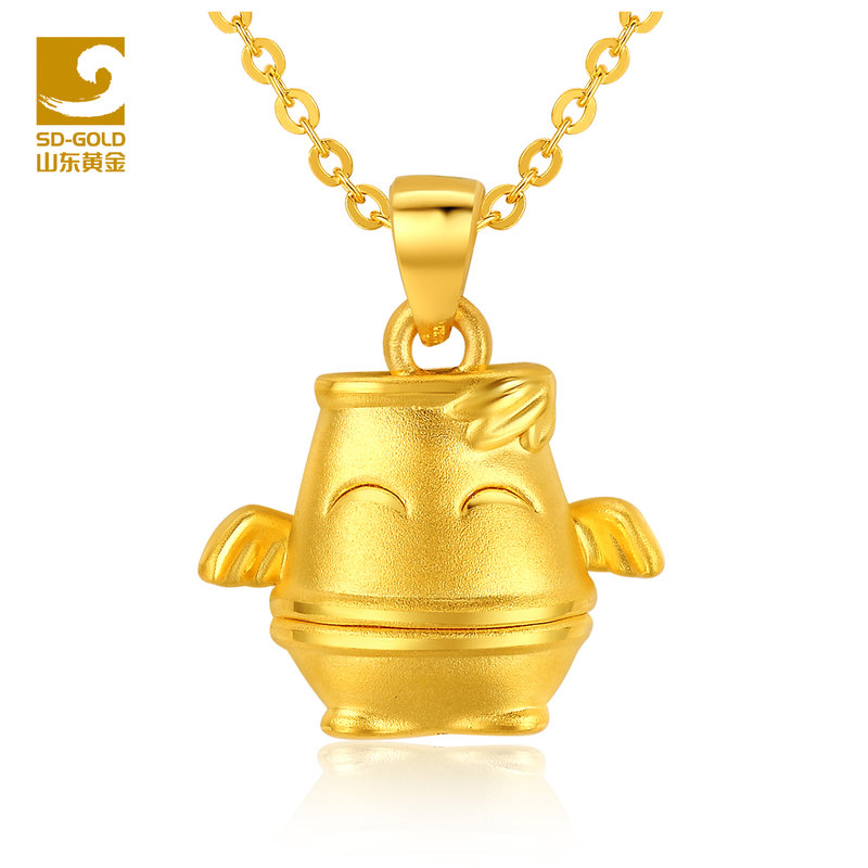 山东黄金天使福竹公主王子3d硬金黄金吊坠r016(福竹王子)