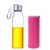 PRB15粉色550ML耐热玻璃水瓶创意车载玻璃杯子矿泉水瓶带盖茶杯 图片色(图片色)