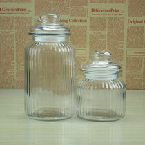 透明储物瓶罐玻璃瓶茶叶罐子干果奶粉罐杂粮罐调味瓶密封罐储藏罐(650ml/1350ml各一个 默认版本)
