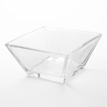 日本NITORI宜得利家居沙拉碗家用耐高温透明方形小号不规则玻璃碗(方形 默认版本)