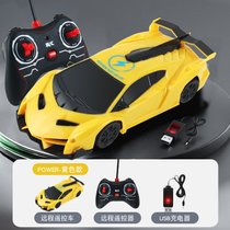 追光爬墙车电动遥控汽车吸墙10儿童玩具男孩4-12岁遥控赛车四驱车遥控玩具车(双模式炫技【爬墙+陆地】：黄色 升级礼盒：usb直充+三档调控+电池)
