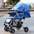 双向折叠全罩婴儿推车四轮童车多功能轻便可坐躺手推车婴儿车(蓝色)