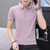 2021夏季新款男士短袖polo衫纯色免烫休闲翻领t恤百搭上衣(紫色 L)