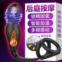 取悦锁阳电动后庭肛塞男用锁精环前列腺按摩器拉珠同志高潮自慰器(一代锁阳电动塞【M款】+避孕套+润滑油+消毒液+湿巾+收纳袋)