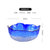 日式锤纹金边玻璃沙拉碗创意家用北欧风透明水果盘套装甜品沙拉碗套装(渐变蓝金边沙拉碗大号)