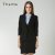 Theme掂牌  2013春季女装上新OL通勤修身显瘦黑色西装外套(黑色 XL)