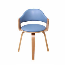 【京好】实木转椅 简约环保现代电脑椅 可旋转扶手软面办公椅实木转椅A18(蓝色 快递送货)
