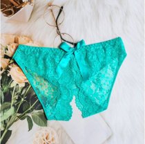 SUNTEK夫妻免穿脱方便内裤户外免穿脱女生女士开档免脱蝴蝶结三角裤丁字(均码80-140斤 绿色开档内裤买二送一 送的颜色留言备注)