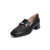 森达2021春季新品商场同款时尚马衔扣通勤知性粗跟女单鞋3RT01AM1(黑色 34)
