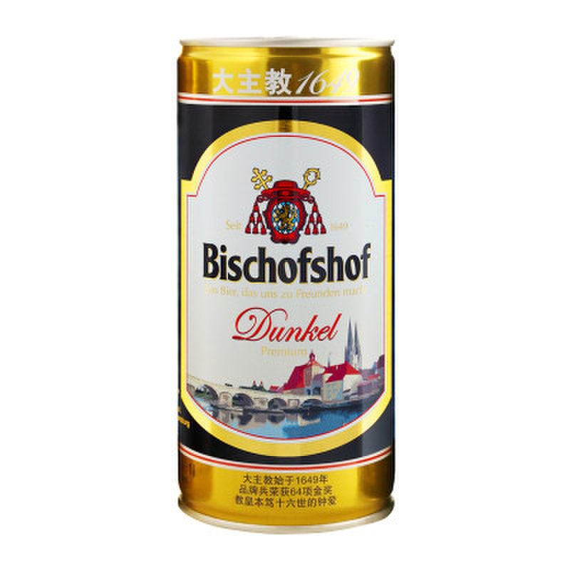 【啤酒图片】德国进口 大主教 1649/ bischofshof 1649 黑啤酒 1l/罐