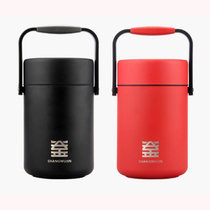 五金优选  保温饭盒便携大容量带饭盒2000ml(红色)