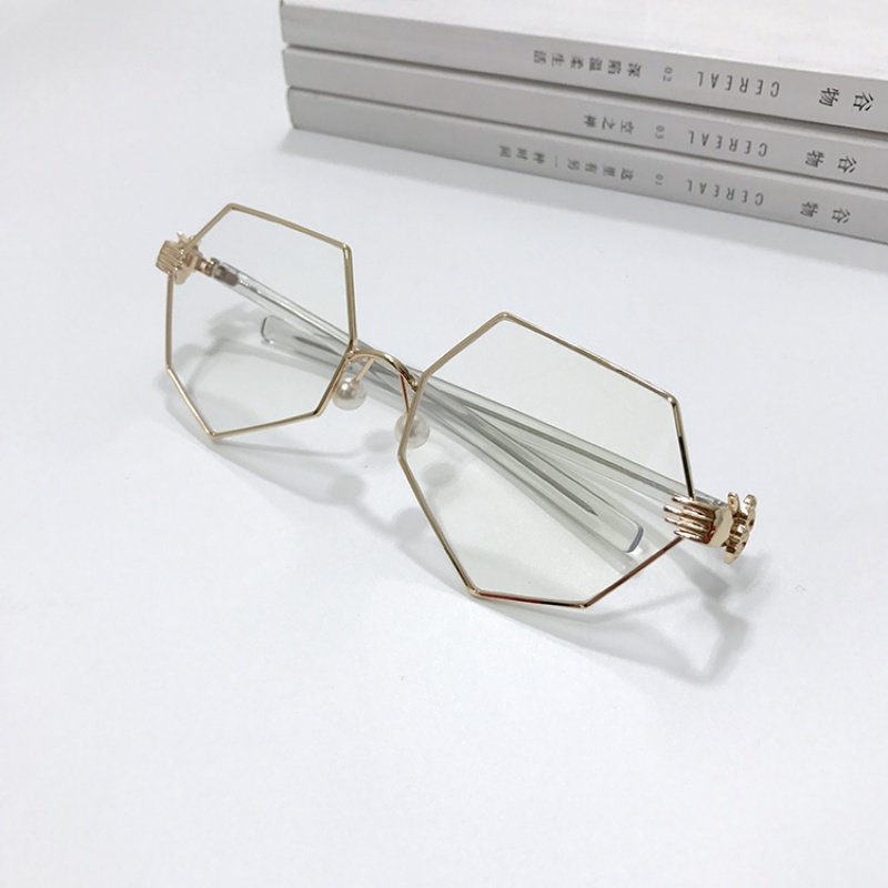 杨幂同款不规则六边形墨镜网红同款个性平光镜