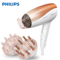 飞利浦（Philips） 吹风机 BHC117/05 家用负离子电吹风 1600w大功率可折叠 恒温护发3档调节(金色 默认版本)
